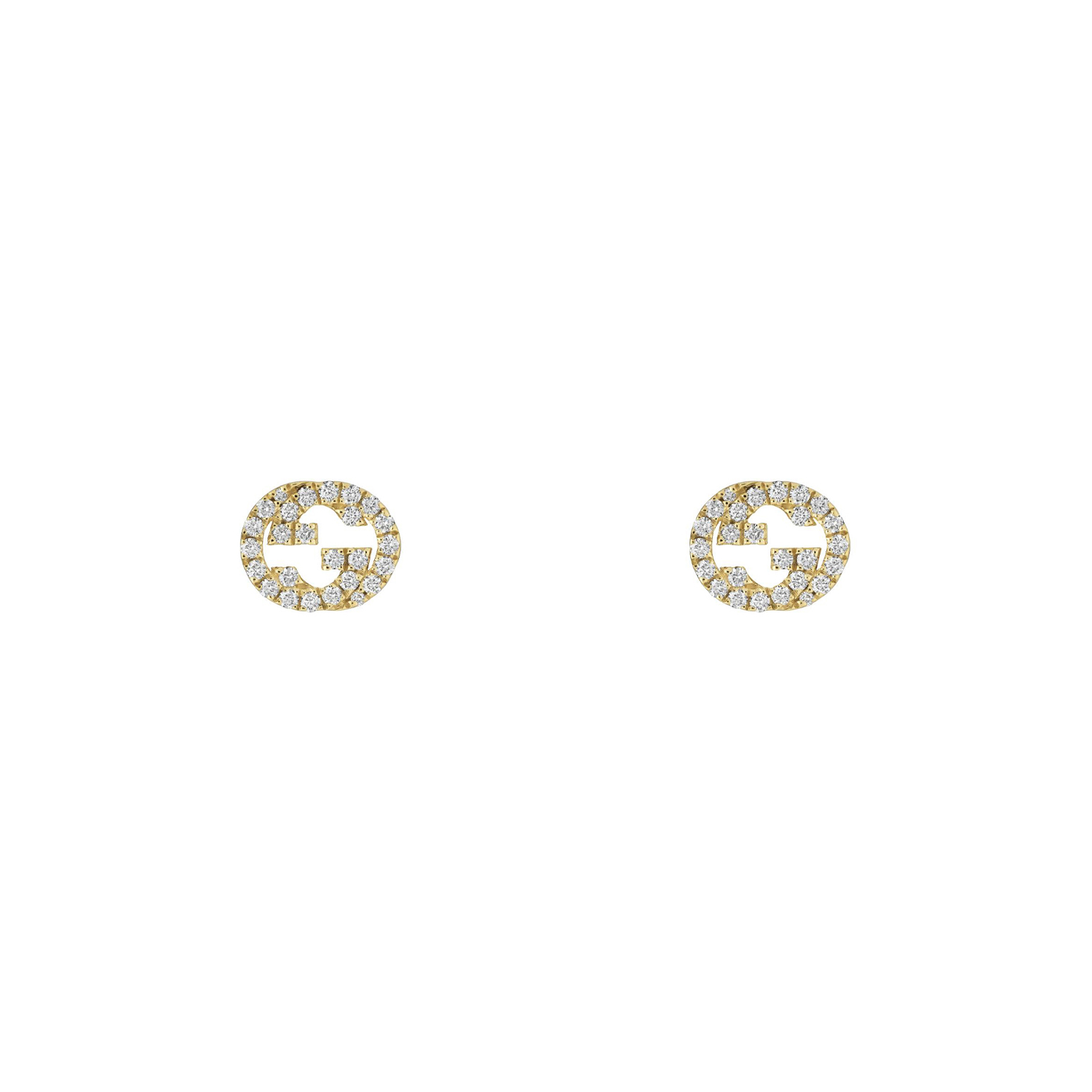 Gucci Interlocking, 18ct Yellow Gold Diamond Stud Earrings: 0.38 carats A pair of 18ct yellow gold, diamond set stud earrings for pierced ears from the Gucci Interlocking collection.
