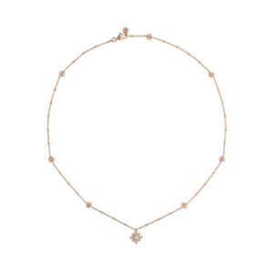 An 18ct rose gold, diamond set necklace from the Gucci Flora collection.