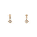 A pair of 18ct rose gold, diamond set drop earrings for pierced ears from the Gucci Flora collection.