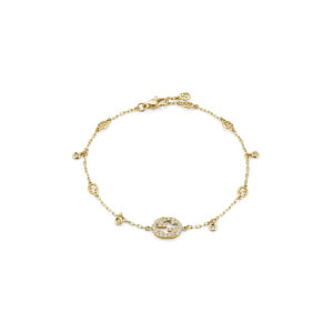 An 18ct yellow gold, diamond set bracelet from the Gucci Interlocking collection.