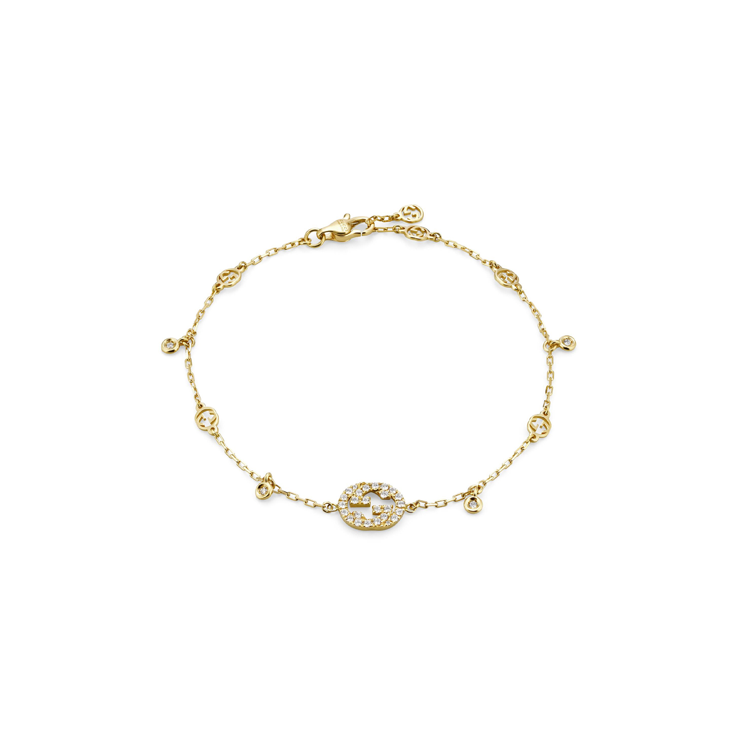 Gucci Interlocking, 18ct Yellow Gold Diamond Bracelet: 0.22 carats An 18ct yellow gold, diamond set bracelet from the Gucci Interlocking collection.