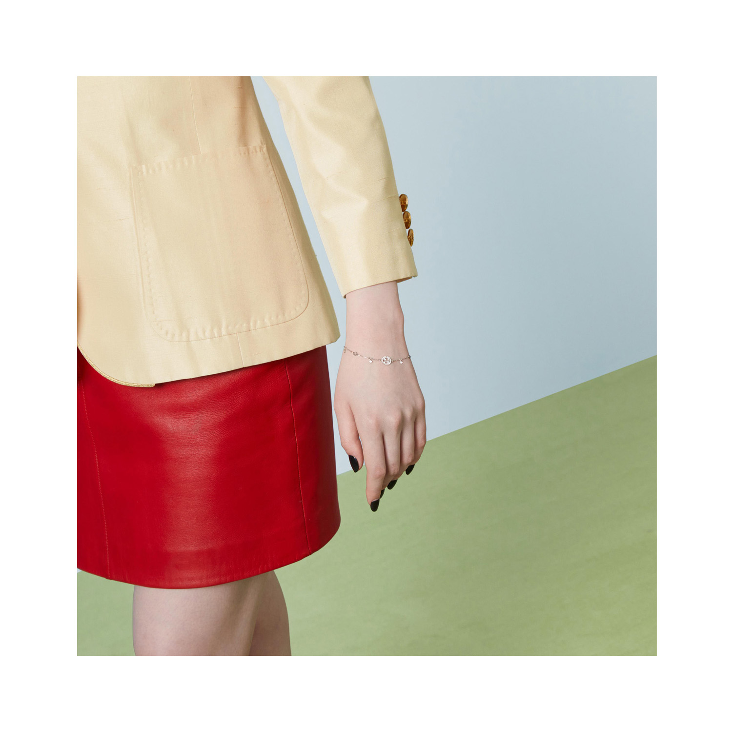 Gucci Interlocking, 18ct White Gold Diamond Bracelet: 0.22 carats An 18ct white gold, diamond set bracelet from the Gucci Interlocking collection.