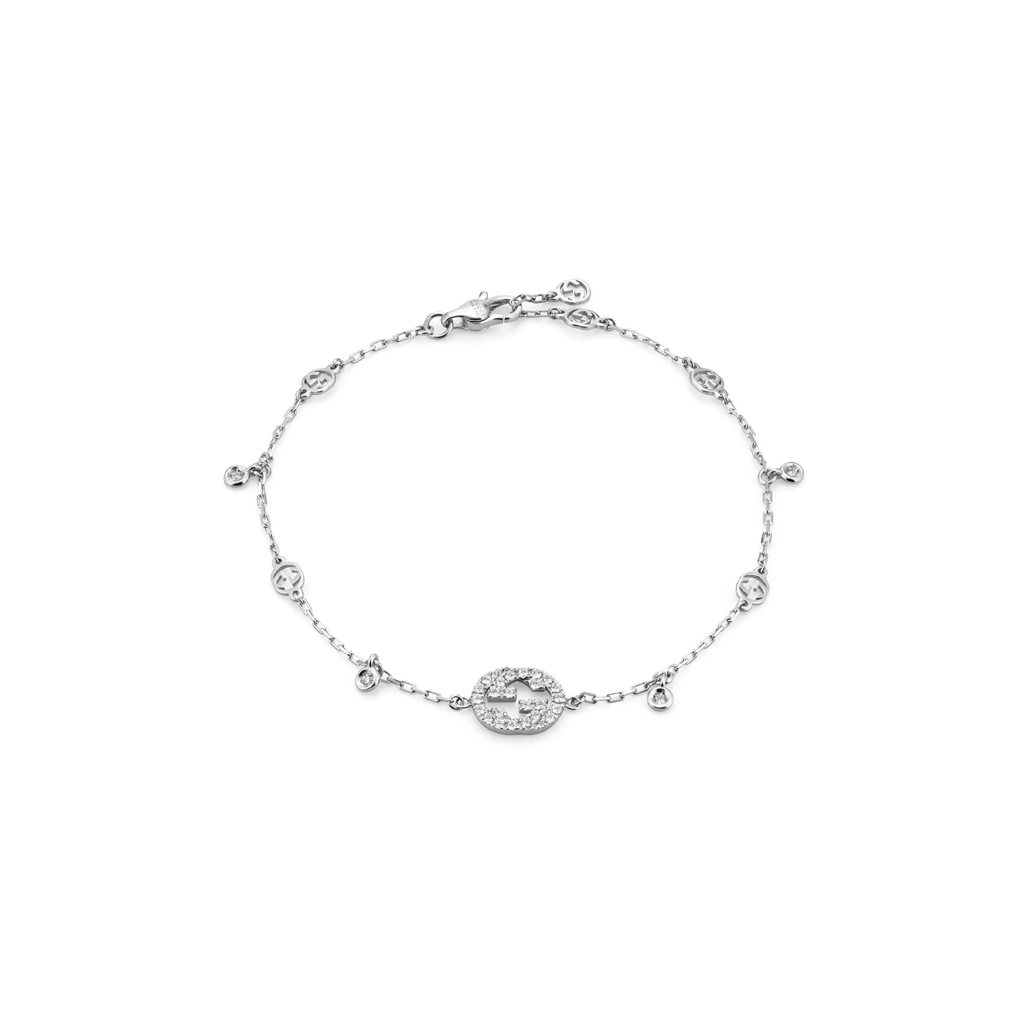 Gucci Interlocking, 18ct White Gold Diamond Bracelet: 0.22 carats An 18ct white gold, diamond set bracelet from the Gucci Interlocking collection.
