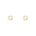 A pair of 18ct yellow gold stud earrings for pierced ears, from the Gucci Interlocking collection.