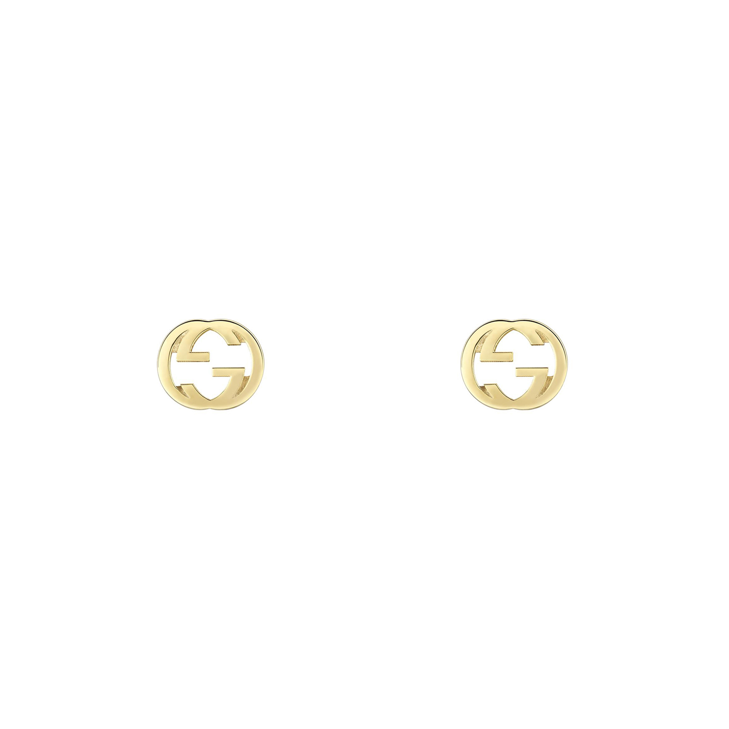 A pair of 18ct yellow gold stud earrings for pierced ears, from the Gucci Interlocking collection.
