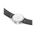 Mondaine, stop2go, Black Vegan Grape Leather Strap, Quartz Men's Watch Mondaine, stop2go with a 41mm stainless steel case and a black vegan grape leather strap featuring a white dial.