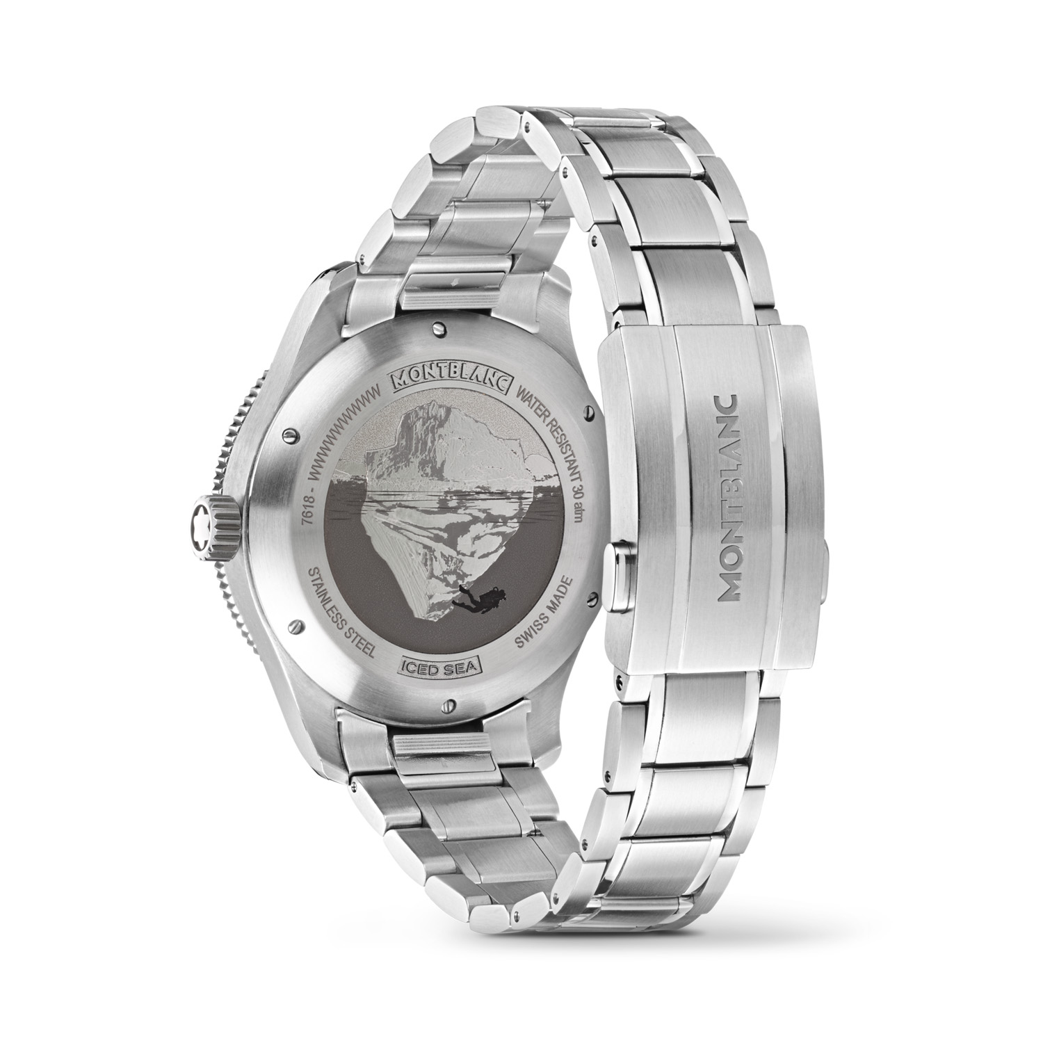 Montblanc, 1858 Iced Sea Burgundy, Automatic Men's Watch Montblanc, 1858 Iced Sea with a 41mm stainless steel case and bracelet strap featuring a date function and a date function with a burgundy dial and black bezel.