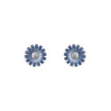 Georg Jensen, Sterling Silver Blue Daisy Ear Studs A pair of sterling silver and blue enamelled flower stud earrings, for pierced ears from Georg Jensen's Daisy Collection.