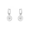 Georg Jensen, Sterling Silver Daisy Hoop Earrings A pair of sterling silver white enamelled flower hoop earrings from Georg Jensen's Daisy collection, for pierced ears.