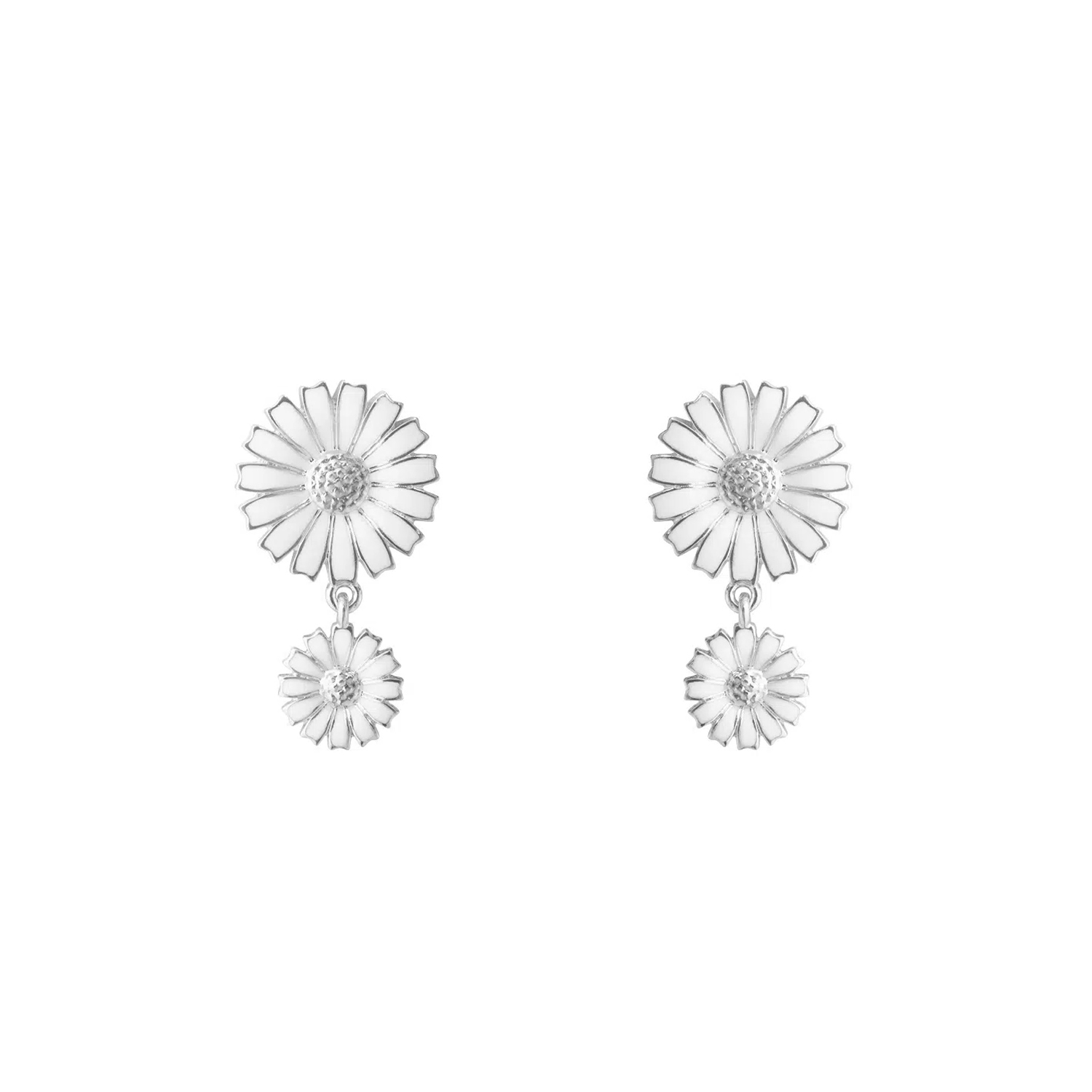 Georg Jensen, Sterling Silver Daisy Double Earrings