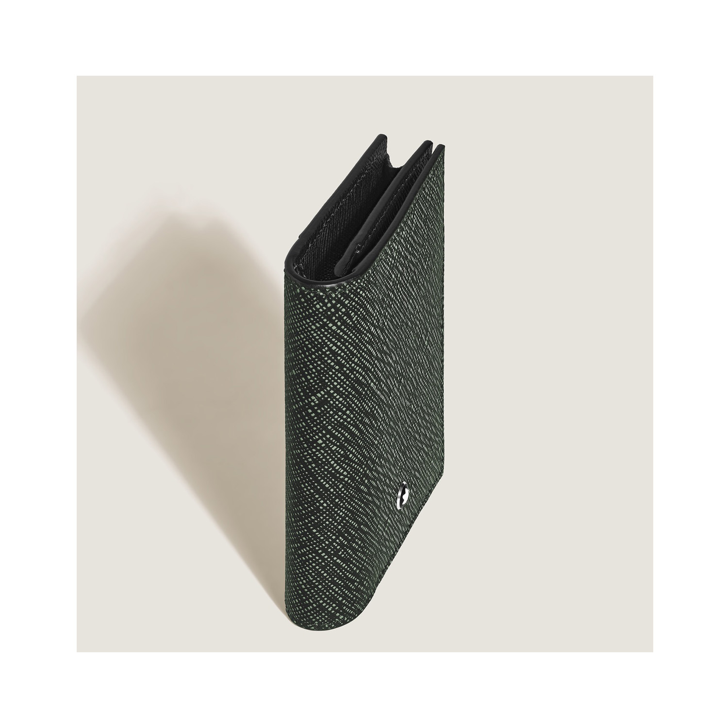 Montblanc, Sartorial Tweed Khaki 4cc Card Holder Montblanc, Sartorial card holder in tweed khaki leather with three dedicated internal credit card slots, two compartments for banknotes, one internal credit card slot and two additional pockets.