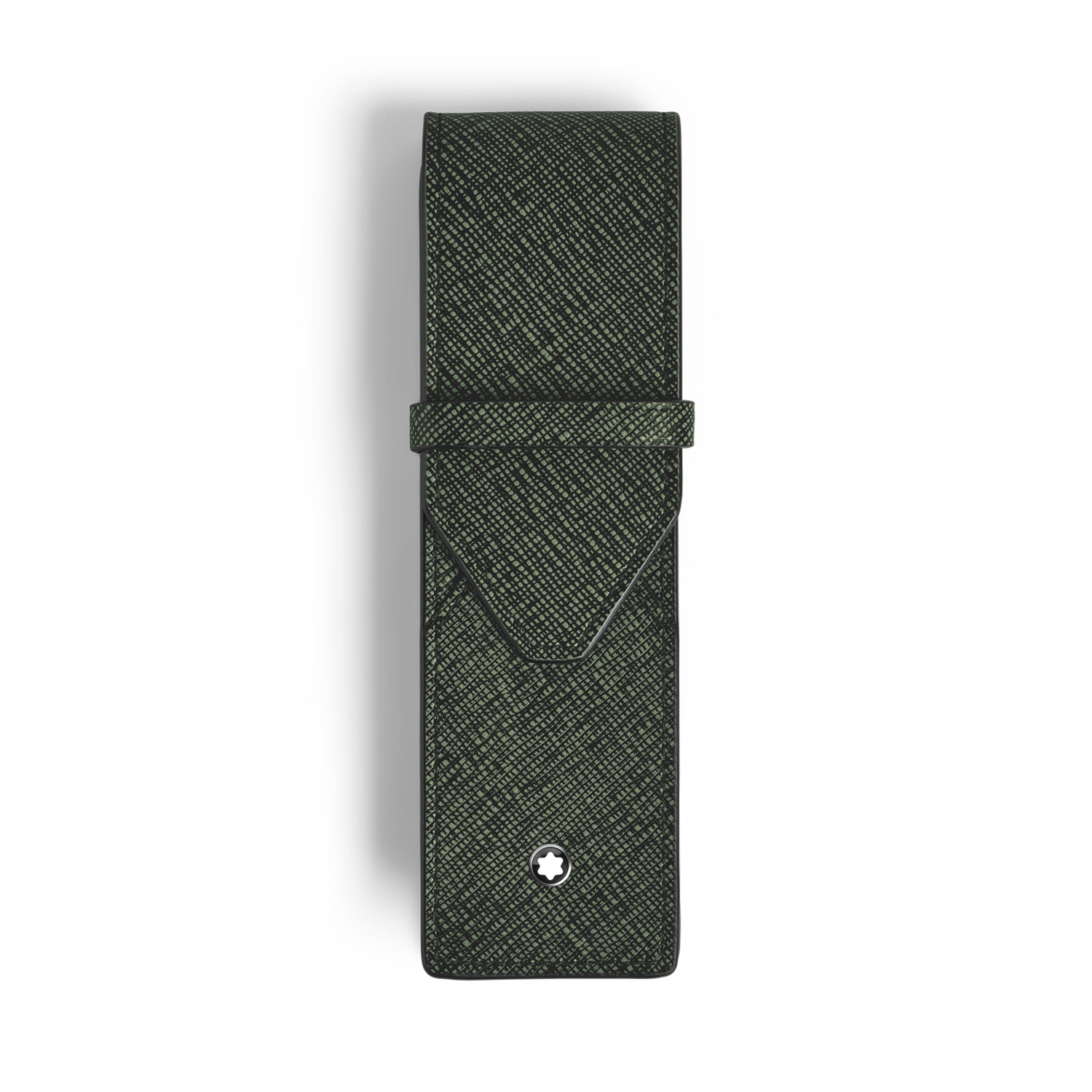 Montblanc, Envelope Tweed Khaki 2 Pen Pouch Montblanc, Envelope tweed khaki pen pouch crafted in embossed sartorial leather with space to hold two writing instruments with envelope closure.