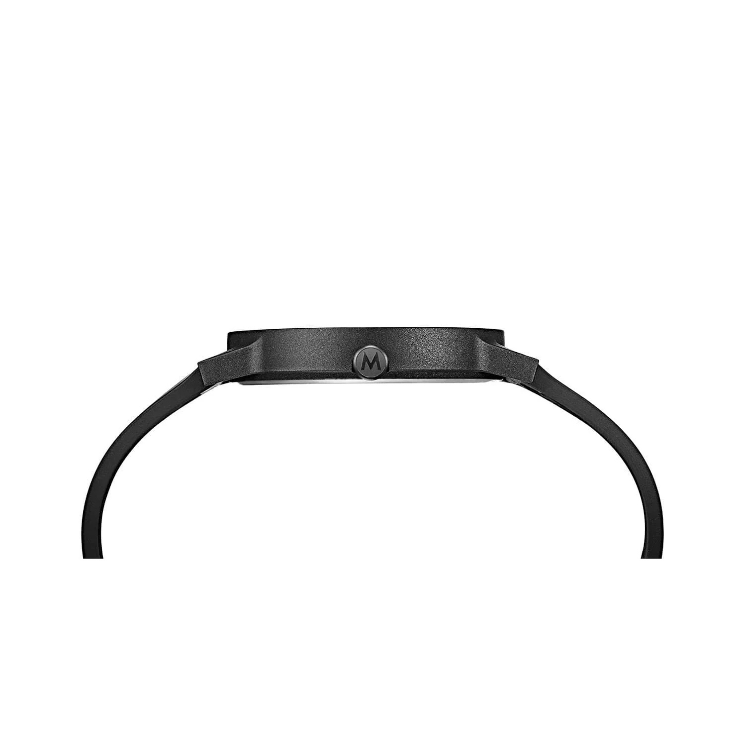 Mondaine, Essence Black, Quartz Men's Watch Mondaine, Essence with a 41mm stainless steel case and a black natural rubber strap featuring a black dial.