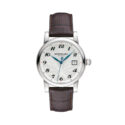Montblanc, Star with a 39mm stainless steel case and a brown leather strap featuring a date function with a silver dial.