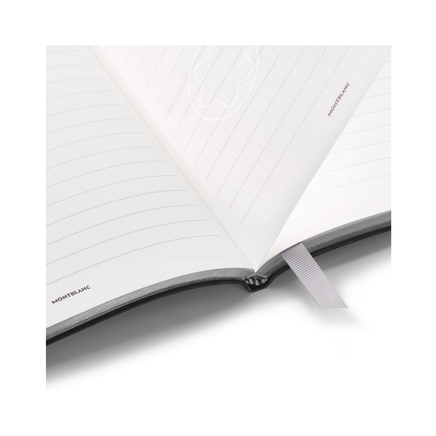 Montblanc, Fine Stationery #146 Pearl White Lined Notebook A Montblanc, Fine Stationery #146 pearl white lined notebook crafted in white Saffiano leather with printed detail featuring 96 sheets with an elegant pearl necklace design.