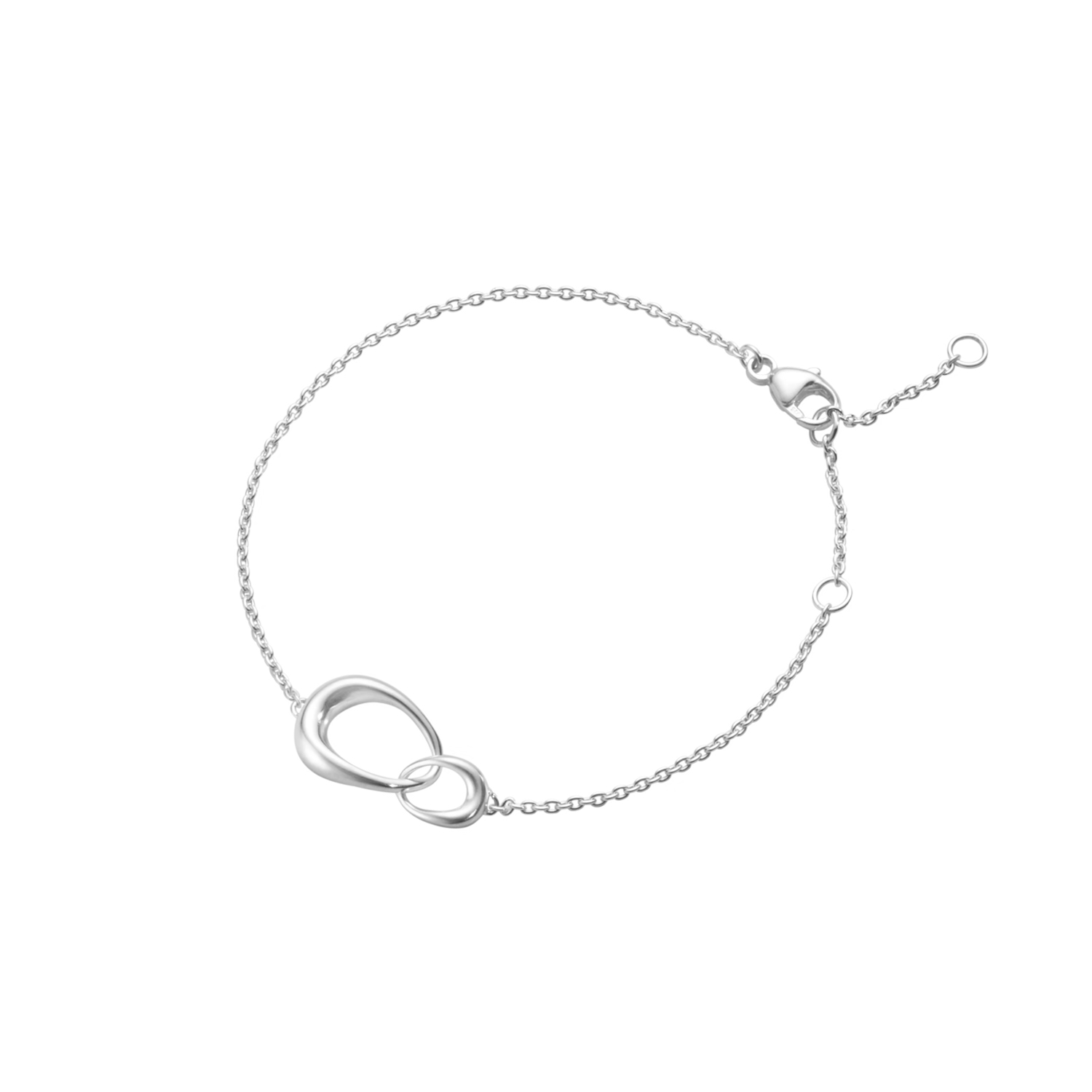 Georg Jensen, Sterling Silver Offspring Chain Bracelet A sterling silver interlocking link chain bracelet from Georg Jensen's Offspring collection.