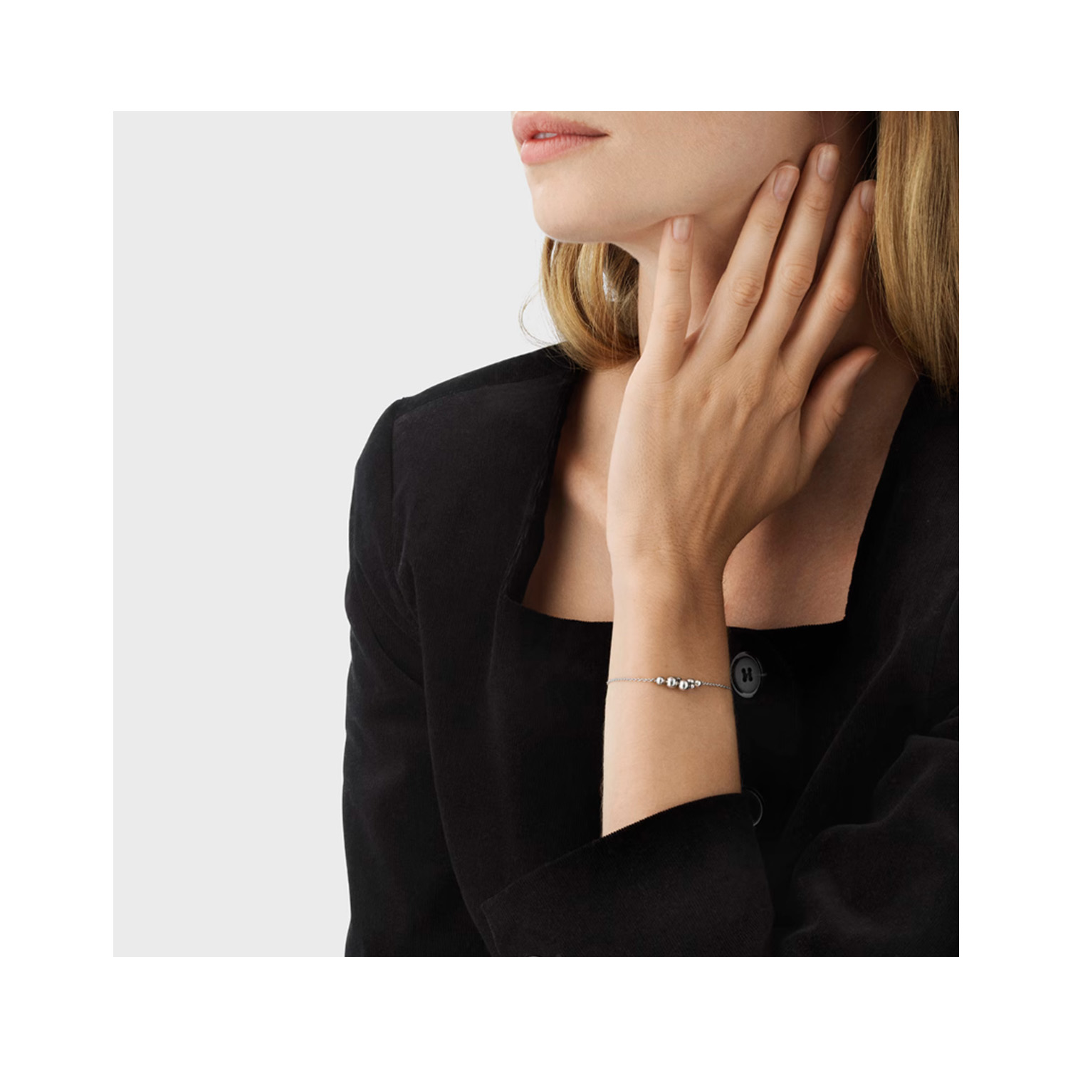 Georg Jensen, Sterling Silver Moonlight Grapes Chain Bracelet A sterling silver chain bracelet from Georg Jensen's Moonlight Grapes collection.