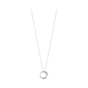 A sterling silver small polished pendant and chain belonging to Georg Jensen's Mercy collection.