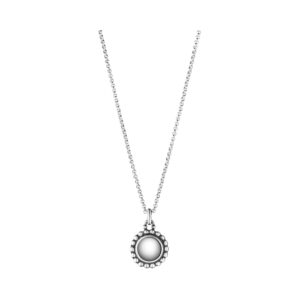 A sterling silver pendant and chain from Georg Jensen's Moonlight Blossom collection.