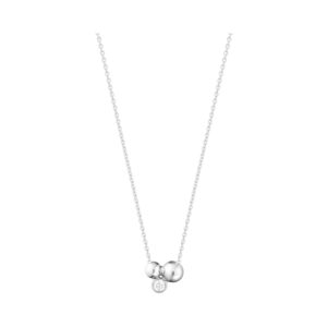 A sterling silver, single stone diamond pendant and chain from Georg Jensen's Moonlight Grapes collection.