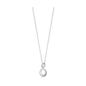 A sterling silver infinity loop pendant and chain from Georg Jensen's Infinity collection.
