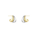 A pair of 18ct yellow gold and sterling silver earrings from Georg Jensen's Curve collection.