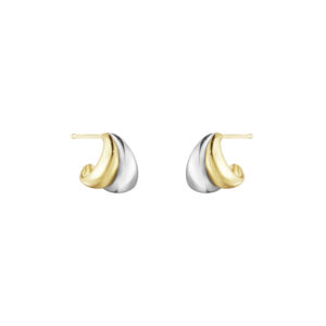 A pair of 18ct yellow gold and sterling silver earrings from Georg Jensen's Curve collection.
