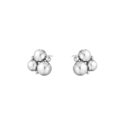 A pair of oxidised sterling silver stud earrings from Georg Jensen's Moonlight Grapes collection, for pierced ears.