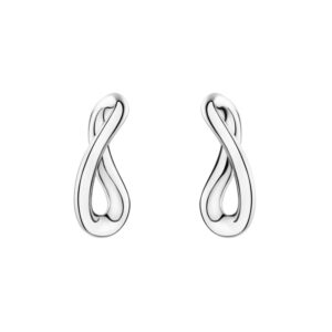 A pair of sterling silver stud earrings from Georg Jensen's Infinity collection, for pierced ears.