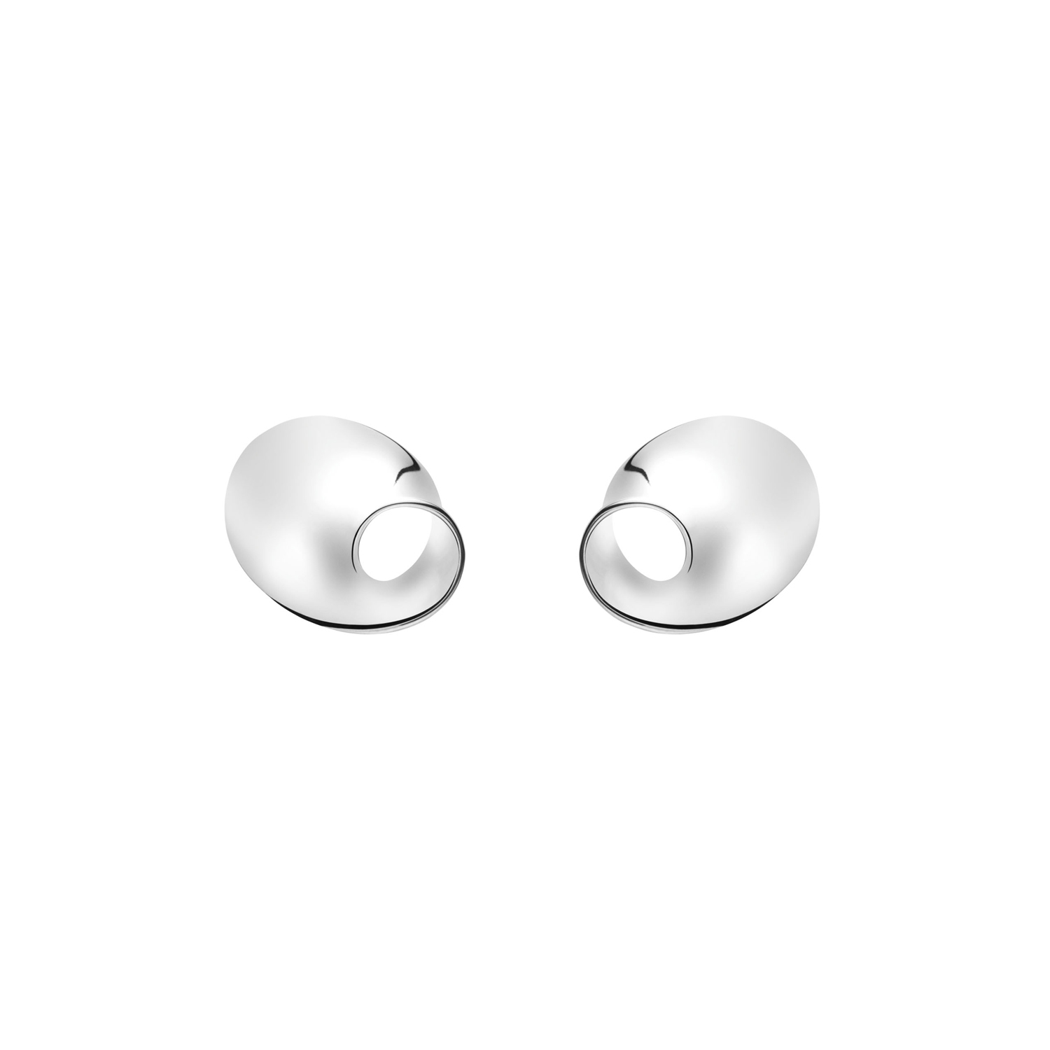 Georg Jensen, Sterling Silver Möbius Earclips A pair of polished sterling silver earclips belonging to Georg Jensen's Möbius collection.