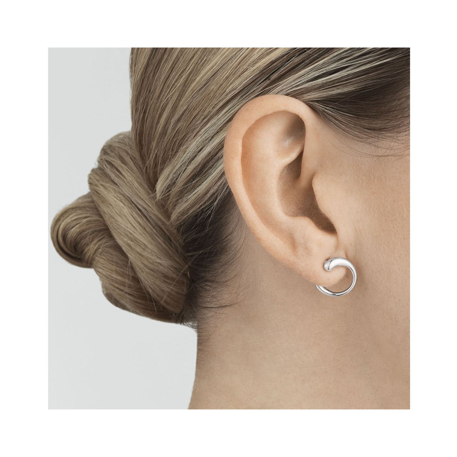 Georg Jensen, Sterling Silver Mercy Hoop Earrings A pair of sterling silver polished hoop earrings belonging to Georg Jensen's Mercy collection, for pierced ears.