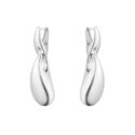 Georg Jensen, Sterling Silver Reflect Earrings A pair of sterling silver, hinged hoop drop earrings from Georg Jensen's Reflect collection, for pierced ears.