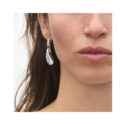 Georg Jensen, Sterling Silver Reflect Earrings A pair of sterling silver, hinged hoop drop earrings from Georg Jensen's Reflect collection, for pierced ears.