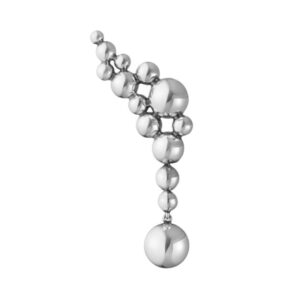 Sterling silver ear cuffs belonging to Georg Jensen's Moonlight Grapes collection, for pierced ears. The items can be purchased as single items or as a matching pair.