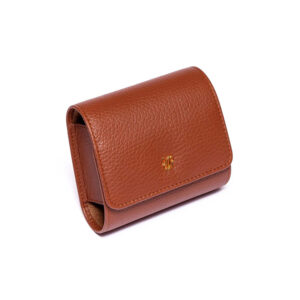 A single watch roll case, crafted from the finest quality tan soft pebble grained leather.
