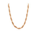 A 9ct yellow gold twisted curb necklace with a clasp at the back.