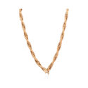 A 9ct yellow gold twisted curb necklace with a clasp at the back.