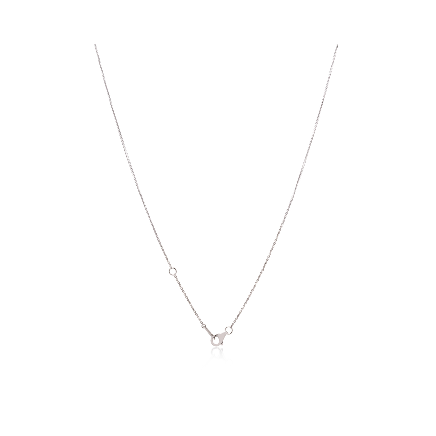 An 18ct white gold oval shaped emerald and diamond set cluster pendant and chain.