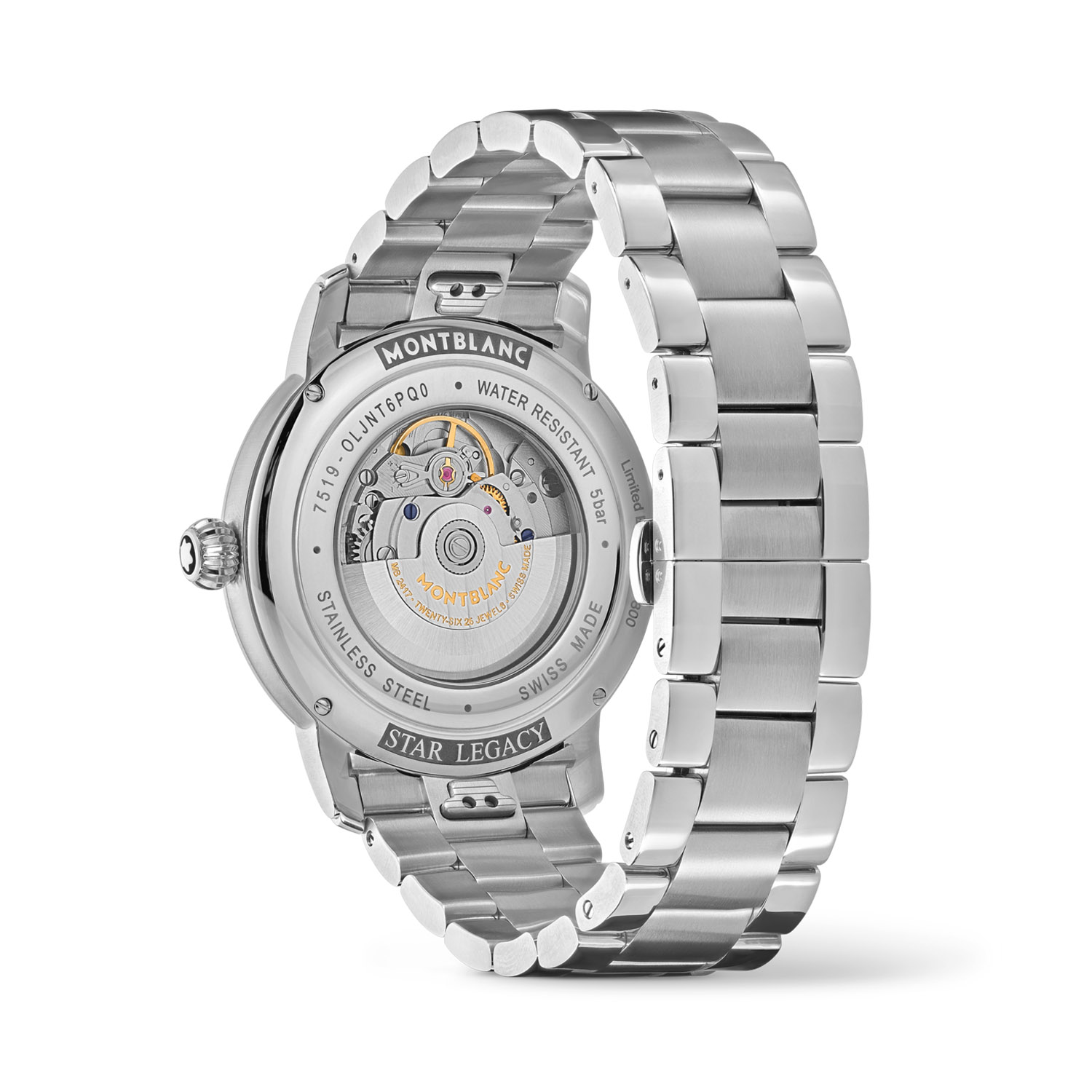 Montblanc, Star Legacy Limited Edition with a 43mm stainless steel case and bracelet strap featuring a date function and a blue star pattern dial.