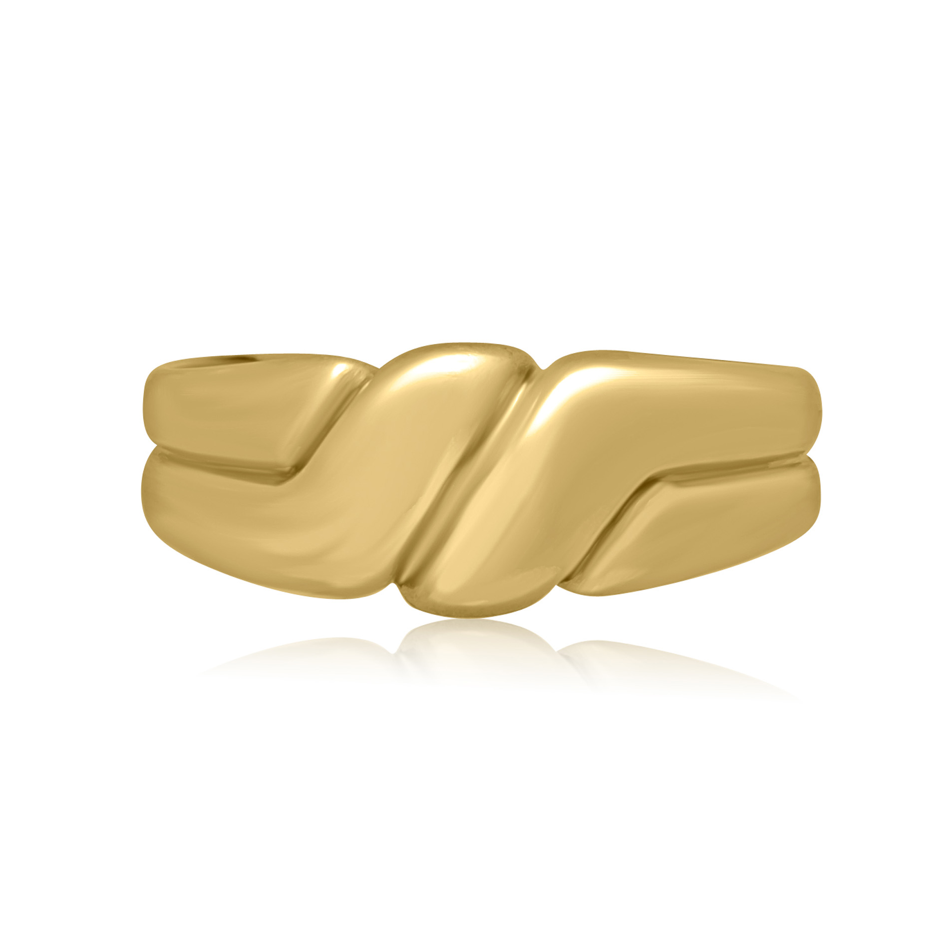 A Victorian 18ct yellow gold twist style ring with a reeded shank.