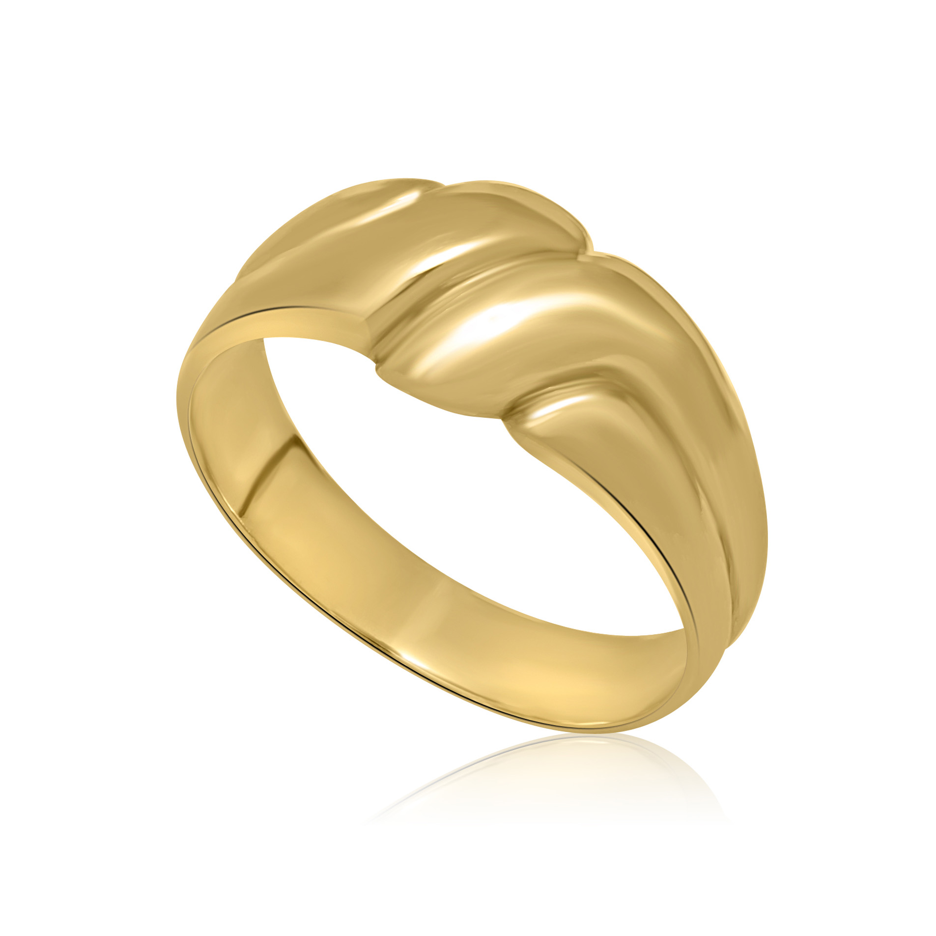 A Victorian 18ct yellow gold twist style ring with a reeded shank.