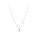 An 18ct white gold single akoya pearl and diamond drop pendant and chain.