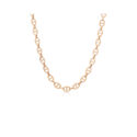 A 9ct yellow gold marina link necklace with a clasp at the back.