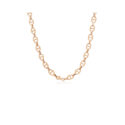 A 9ct yellow gold marina link necklace with a clasp at the back.