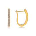 A pair of 18ct yellow gold diamond set hoop earrings, for pierced ears.
