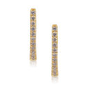 A pair of 18ct yellow gold diamond set hoop earrings, for pierced ears.