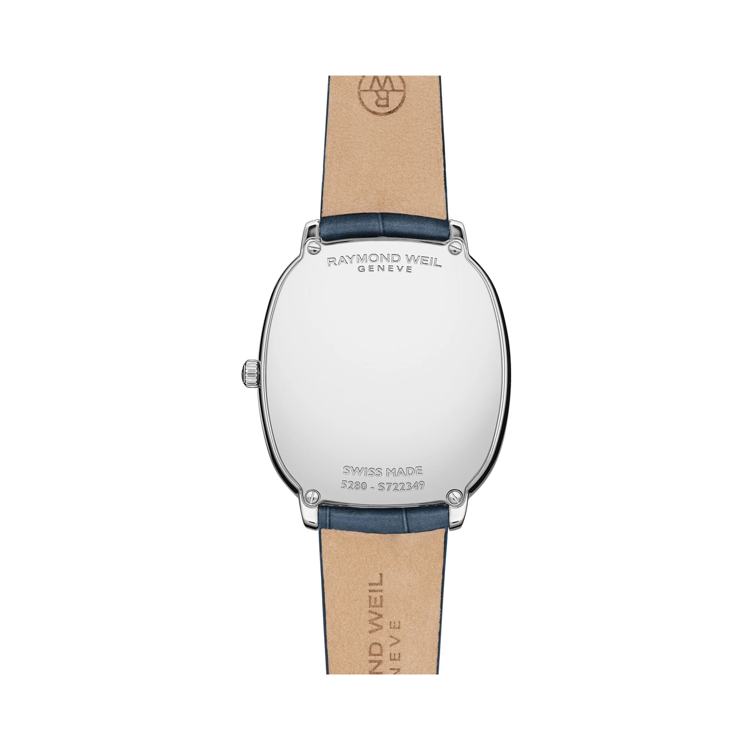 Raymond Weil, Toccata Heritage 31mm stainless steel oval case and a blue leather strap featuring a two hand blue dial.