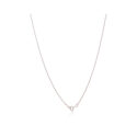 An 18ct white gold four claw diamond set single stone pendant and chain.