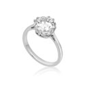 A vintage platinum single stone old brilliant cut diamond solitaire ring.