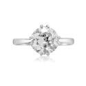 A vintage platinum single stone old brilliant cut diamond solitaire ring.